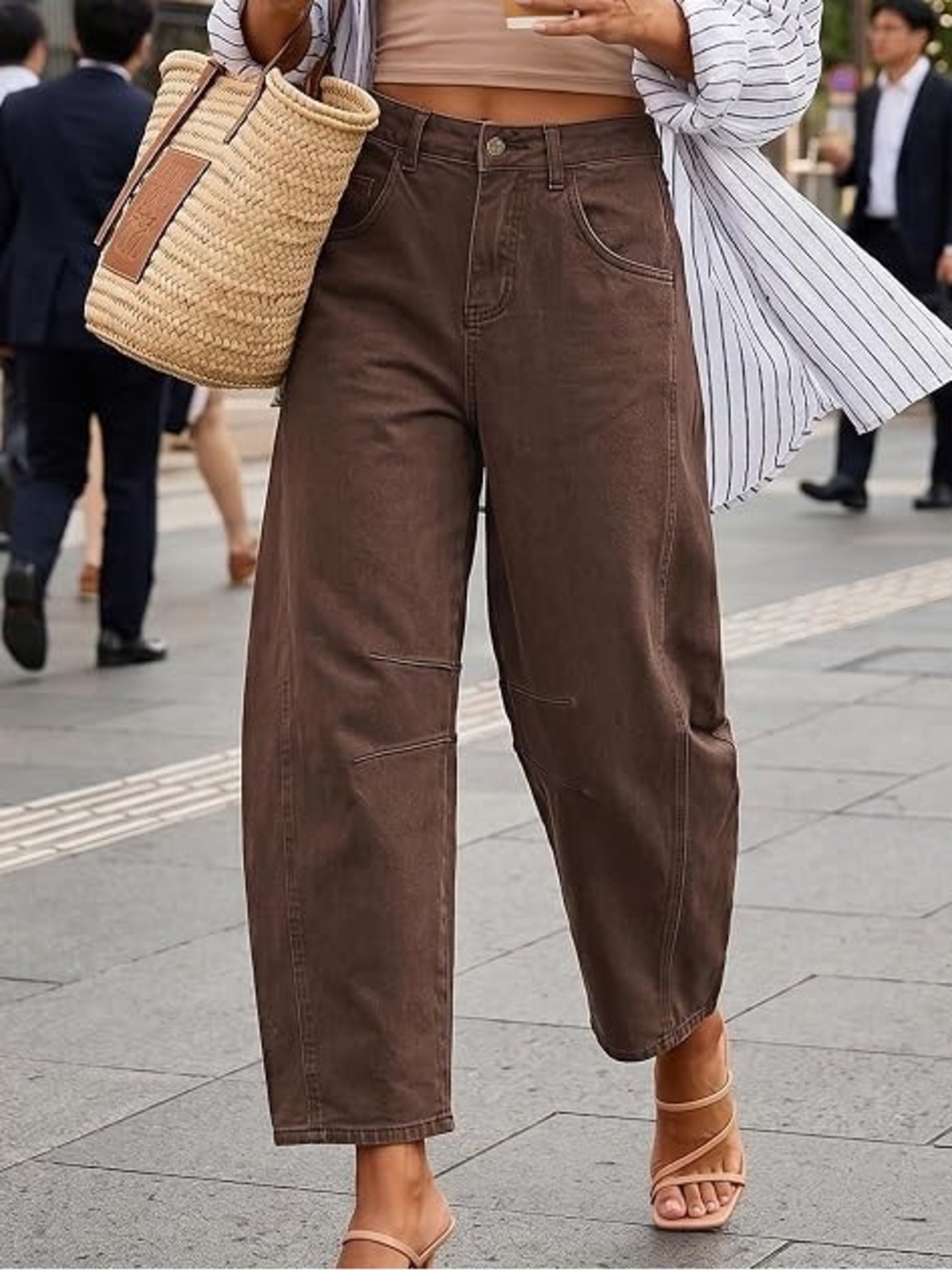 High Rise Barrel Leg Pants Jeans
